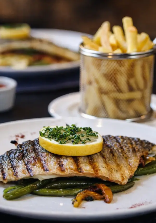 Assiette de poisson et frites